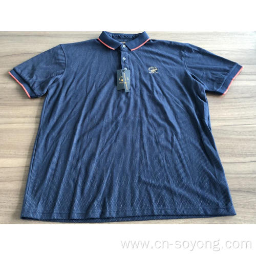 Short Sleeve Polo Shirts Men's T/C Dot Printed Short Sleeve Pique Polo Shirts Factory